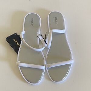 Forever 21 White Strappy Sandals